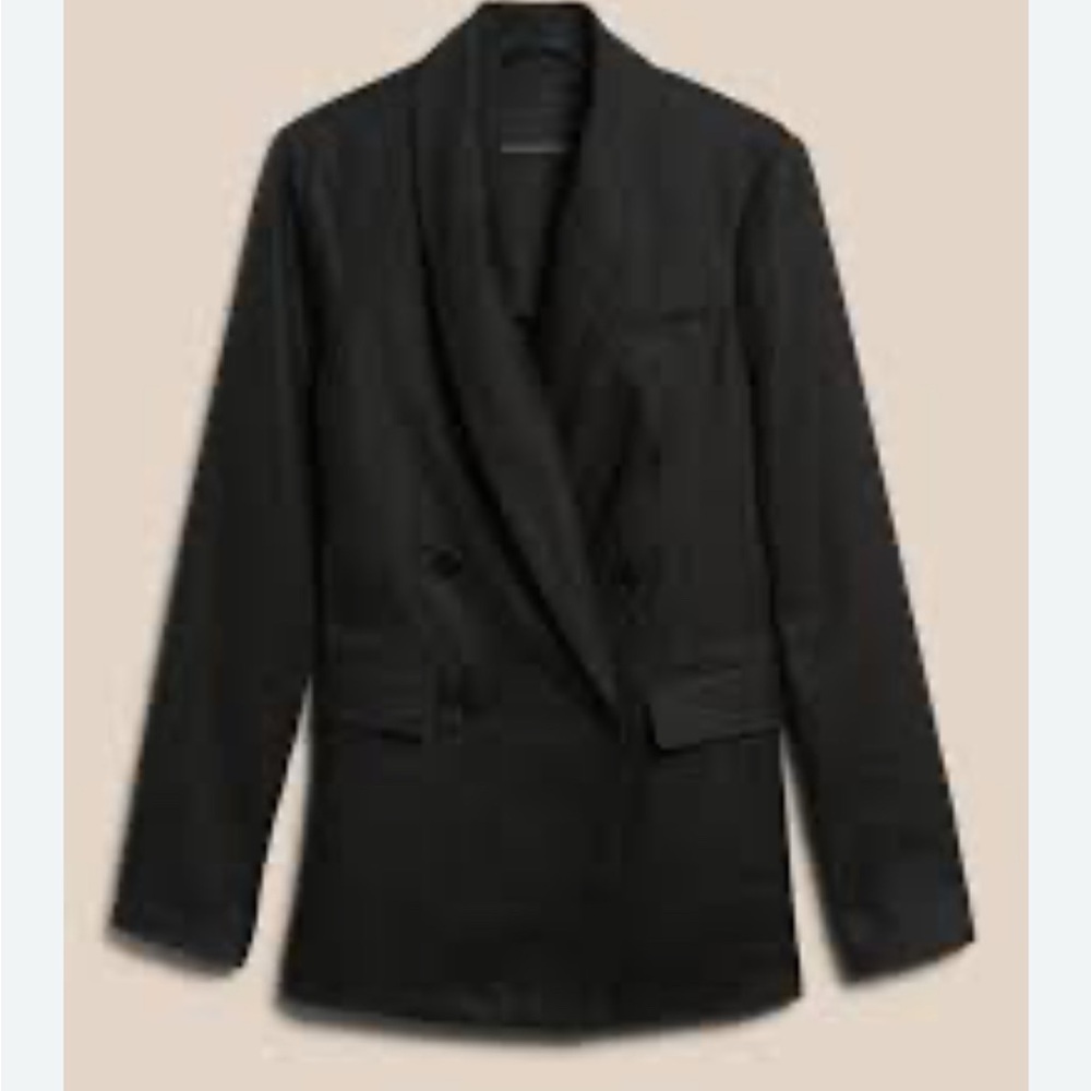 Banana Republic Linen Double-Breasted Blazer